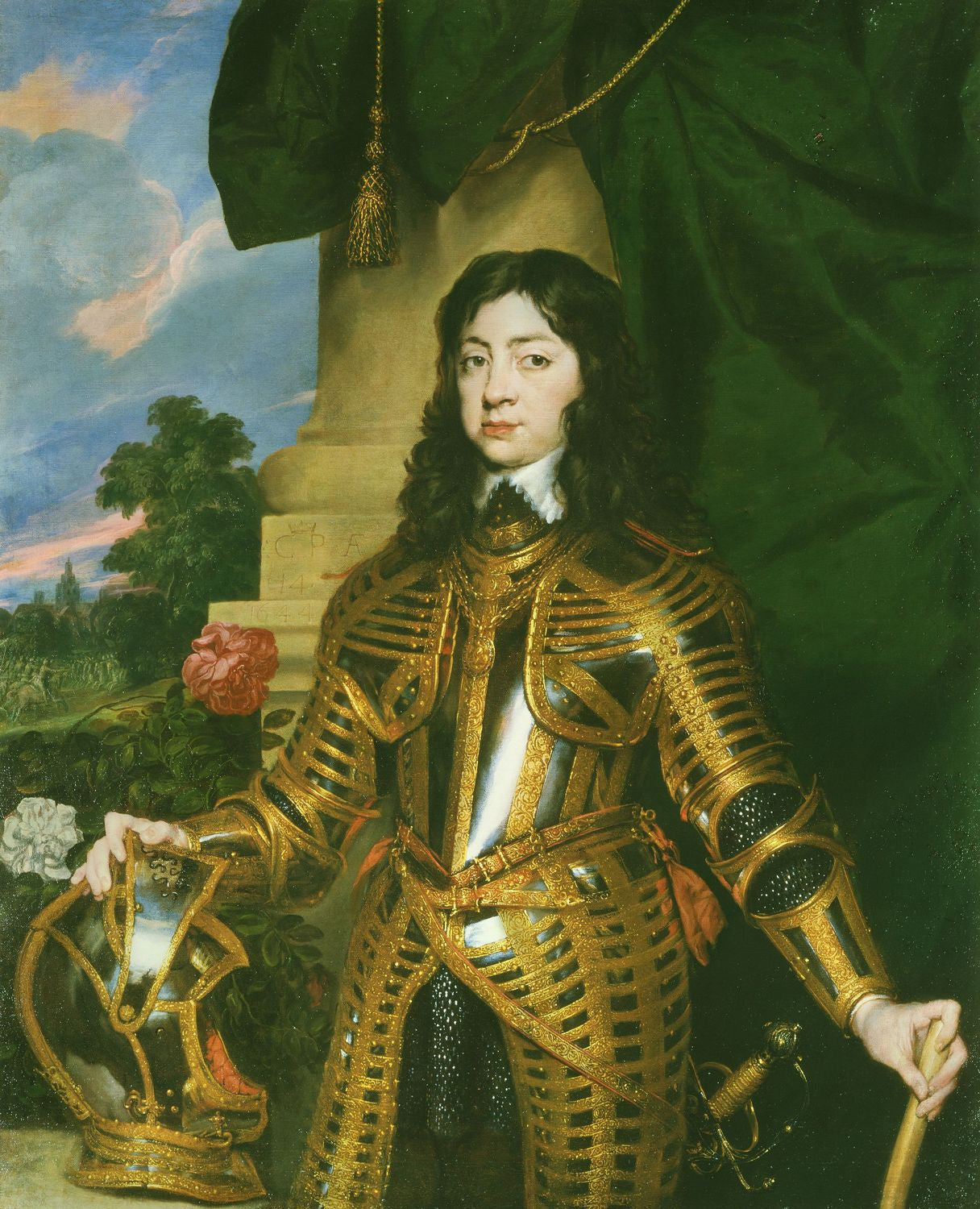 Charles II (1630-1685) when Prince of Wales, vintage artwork by William Dobson, 12x8" (A4) Poster