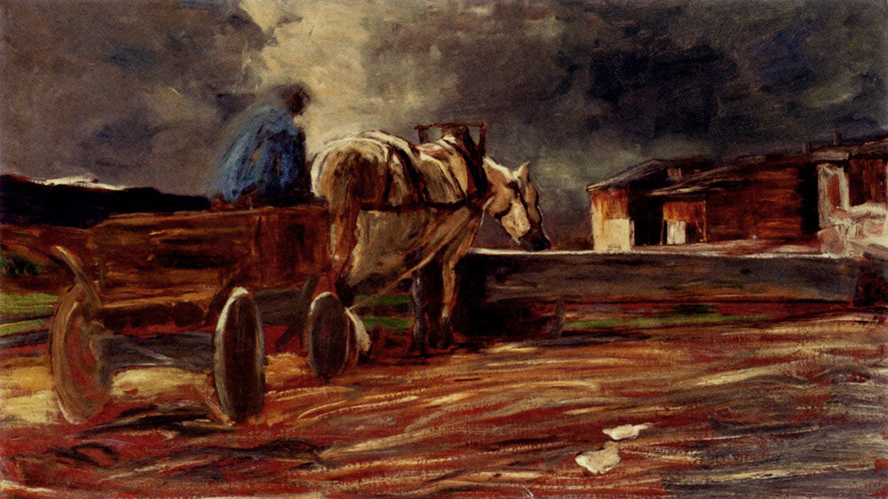 Taking a Drink, vintage artwork by Giovanni Segantini, 12x8" (A4) Poster