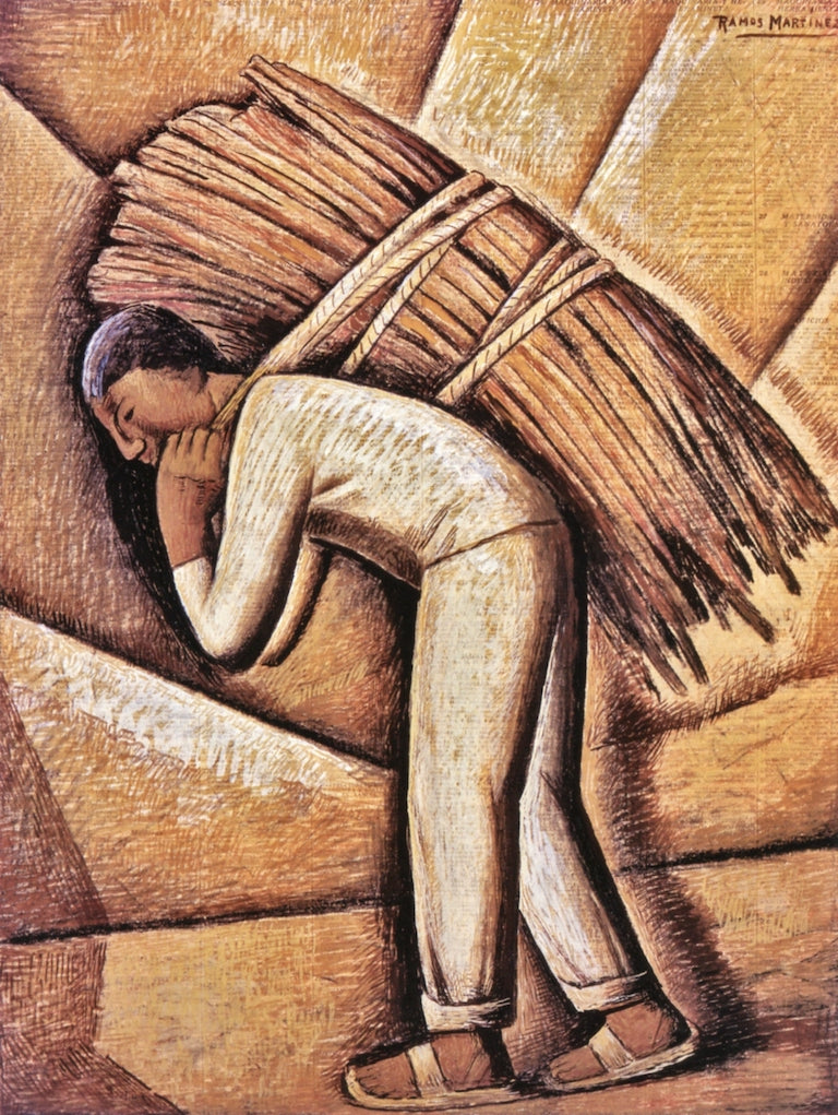 El Cargador de Leña, vintage artwork by Alfredo Ramos Martinez, 12x8" (A4) Poster