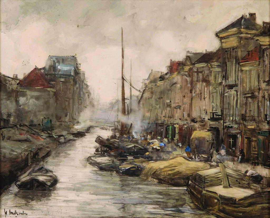 Canal Brouwersgracht in The Hague by Floris Arntzenius,A3(16x12")Poster