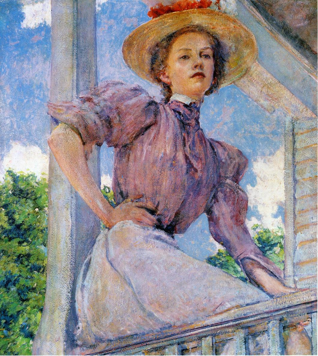 A Summer Girl, vintage artwork by Robert Lewis Reid, 12x8" (A4) Poster