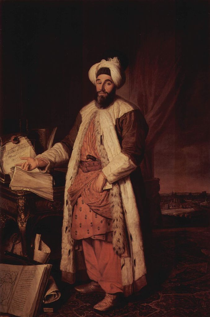 Portrait of Sa'id Pascha, vintage artwork by Jacques-Andre-Joseph Aved, 12x8" (A4) Poster