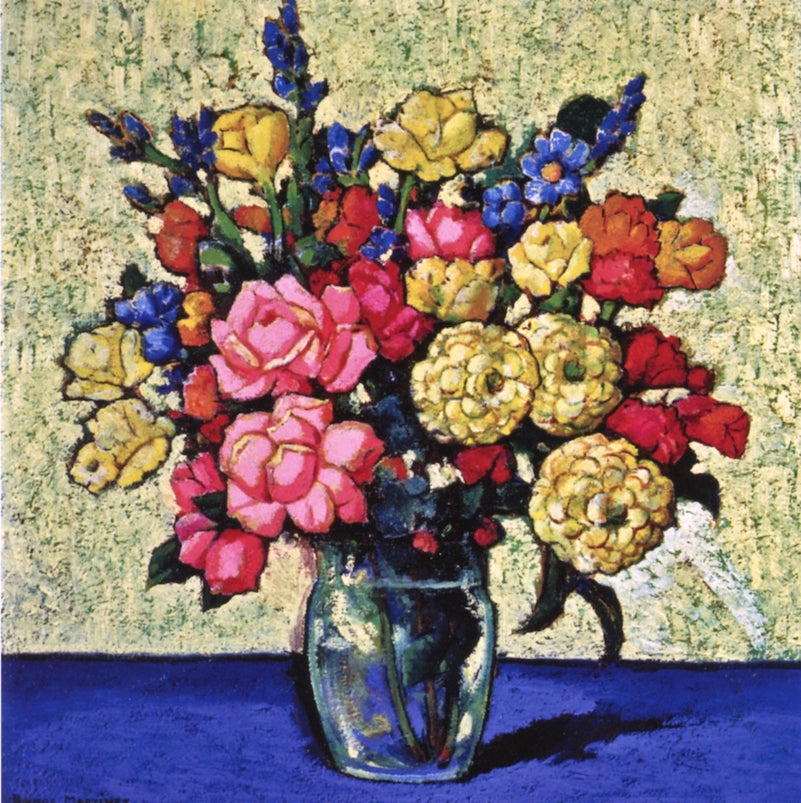 Jarrón con Flores, vintage artwork by Alfredo Ramos Martinez, 12x8" (A4) Poster