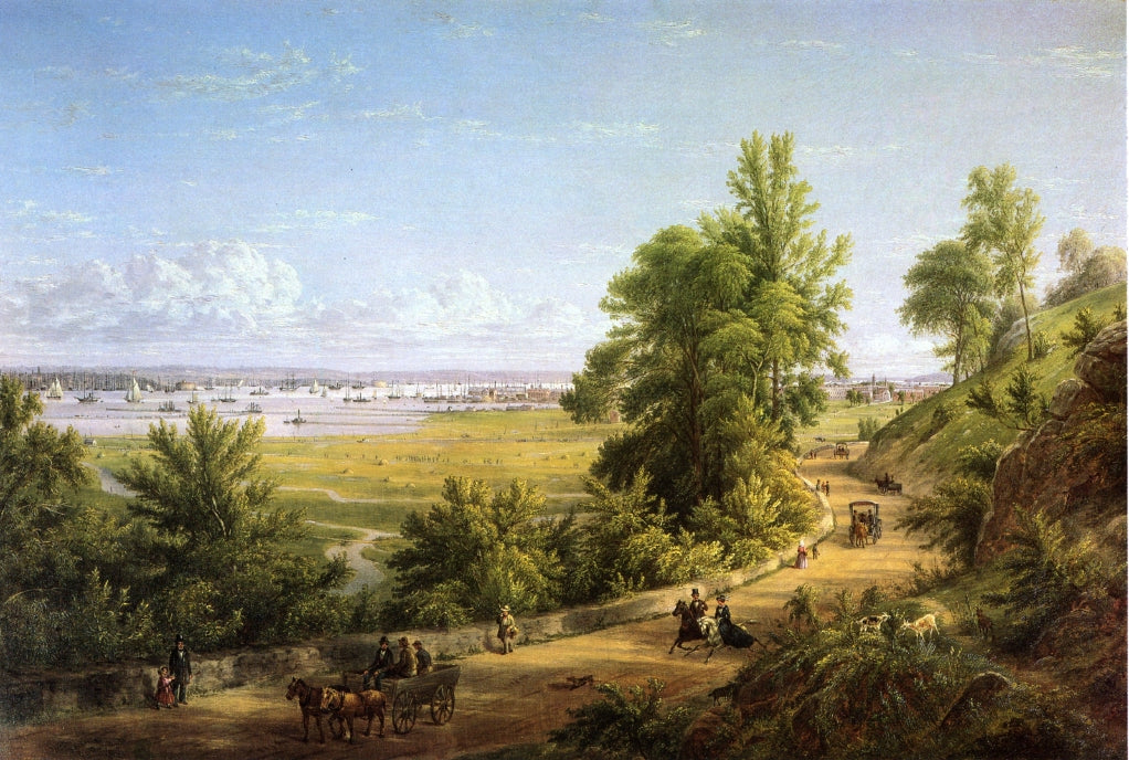 Bay of New York from the Heights of Hoboken, vintage artwork by William Rickarby Miller, A3 (16x12") Poster Print
