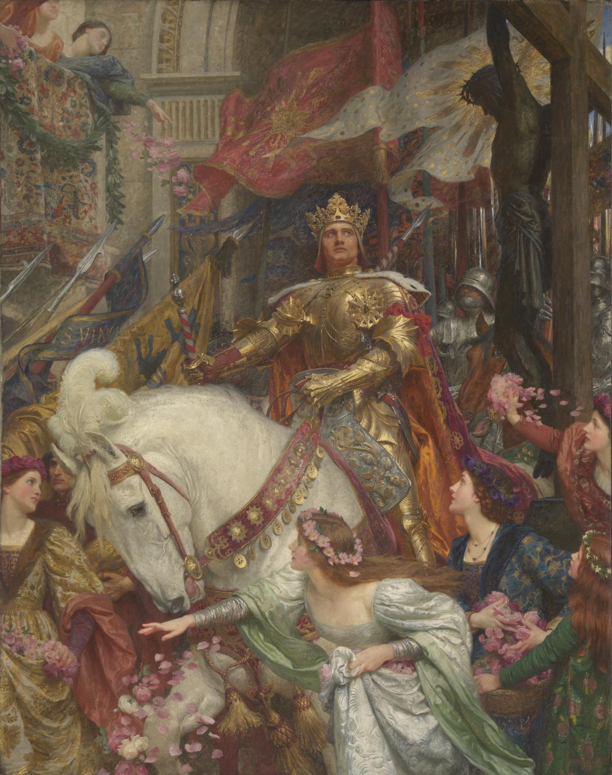 The Two Crowns, vintage artwork by Sir Francis Bernard (Frank) Dicksee, 12x8" (A4) Poster