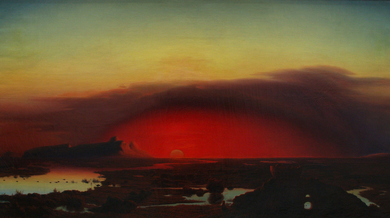 Pontine Marshes at Sunset, vintage artwork by August Kopisch, A3 (16x12") Poster Print