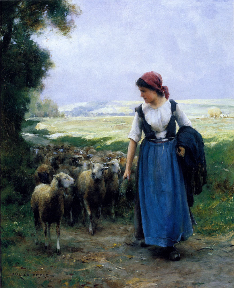 The Young Shepherdess by Julien Dupre,A3(16x12")Poster