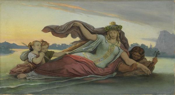 The Danube with its Tributaries, vintage artwork by Moritz von Schwind, A3 (16x12") Poster Print