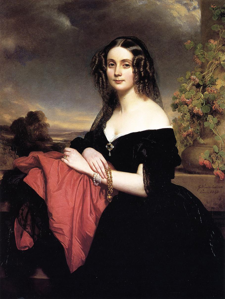 Claire de Bearn, Duchess of Vallombrosa, vintage artwork by Franz Xavier Winterhalter, A3 (16x12") Poster Print
