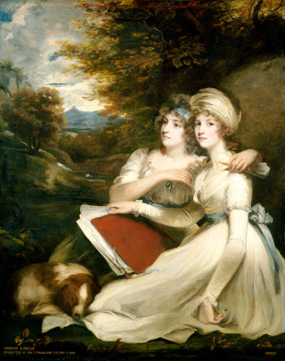 The Frankland Sisters, vintage artwork by John Hoppner, 12x8" (A4) Poster