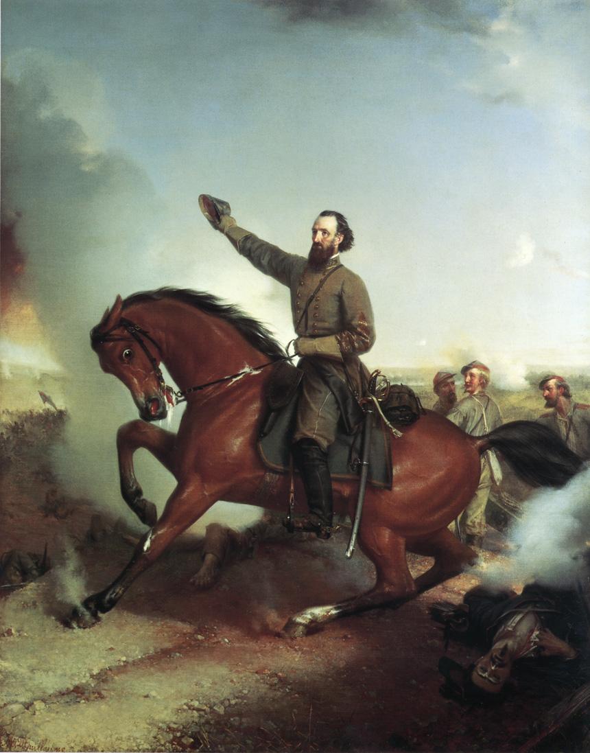 Stonewall Jackson at the Battle of Wiinchester, Virginia, vintage artwork by Louis-Mathieu-didier Guillaume, A3 (16x12") Poster Print