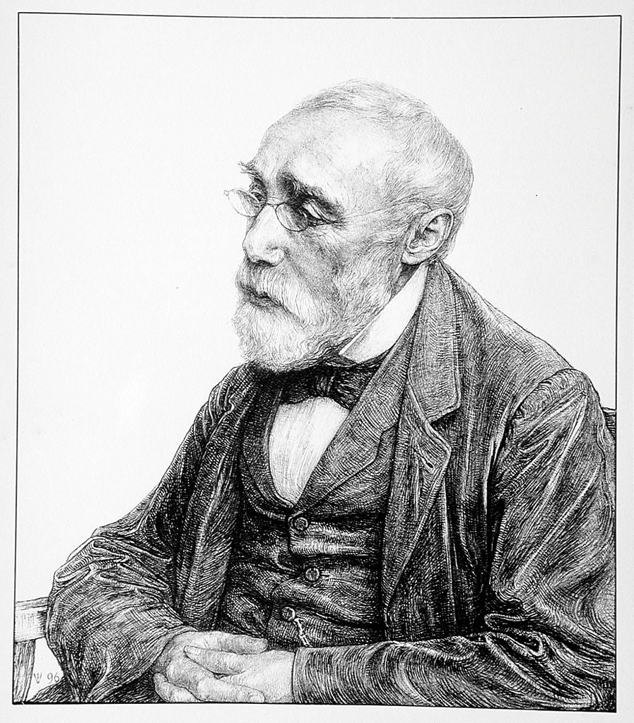 Portrait of Jozef Israëls, vintage artwork by Jan Veth, 12x8" (A4) Poster