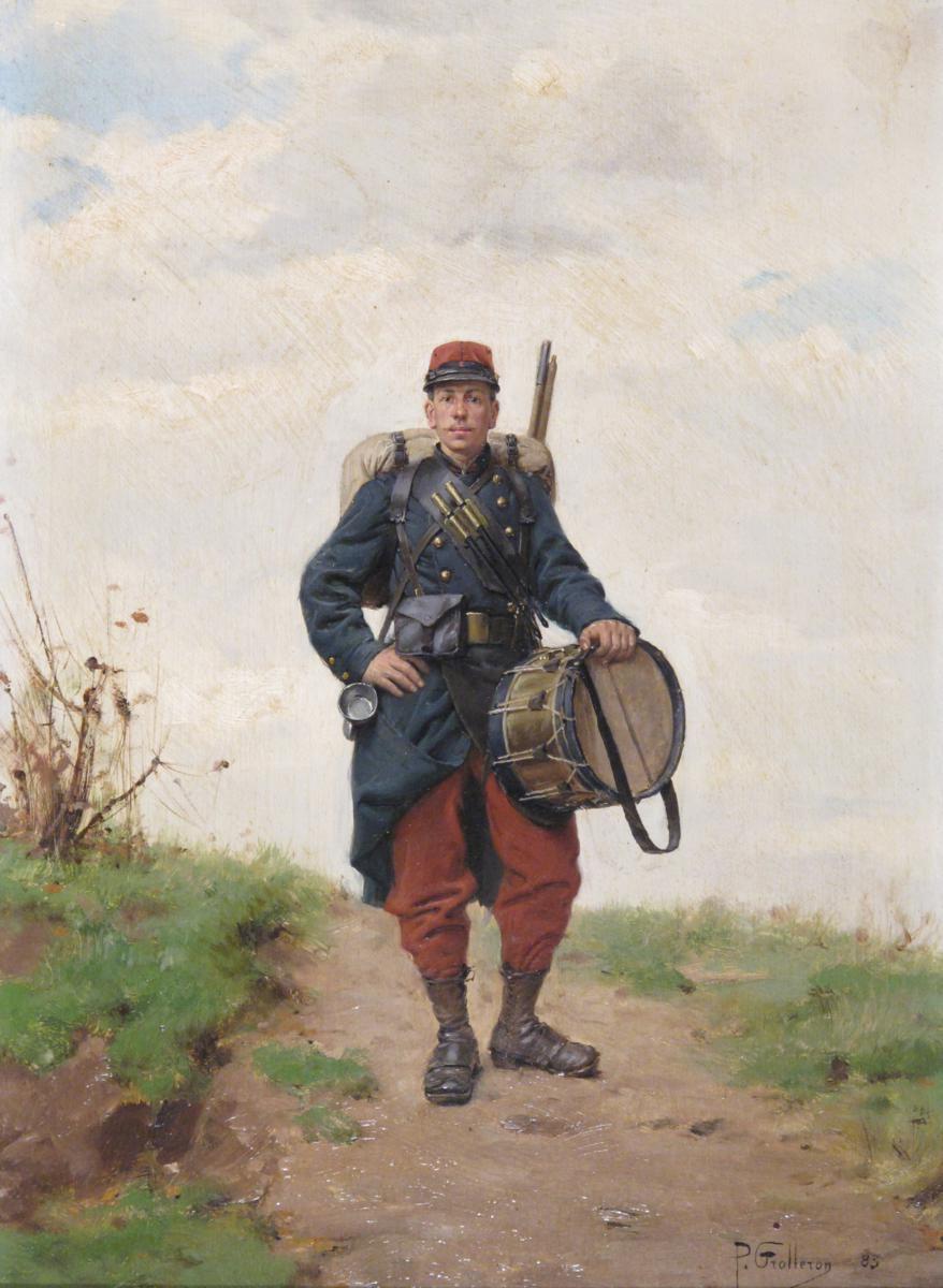 A French military drummer, vintage artwork by Paul-Louis-Narcisse Grolleron, 12x8" (A4) Poster