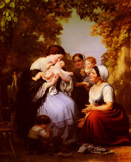 Materinty, vintage artwork by Fritz Zuber-Buhler, 12x8" (A4) Poster