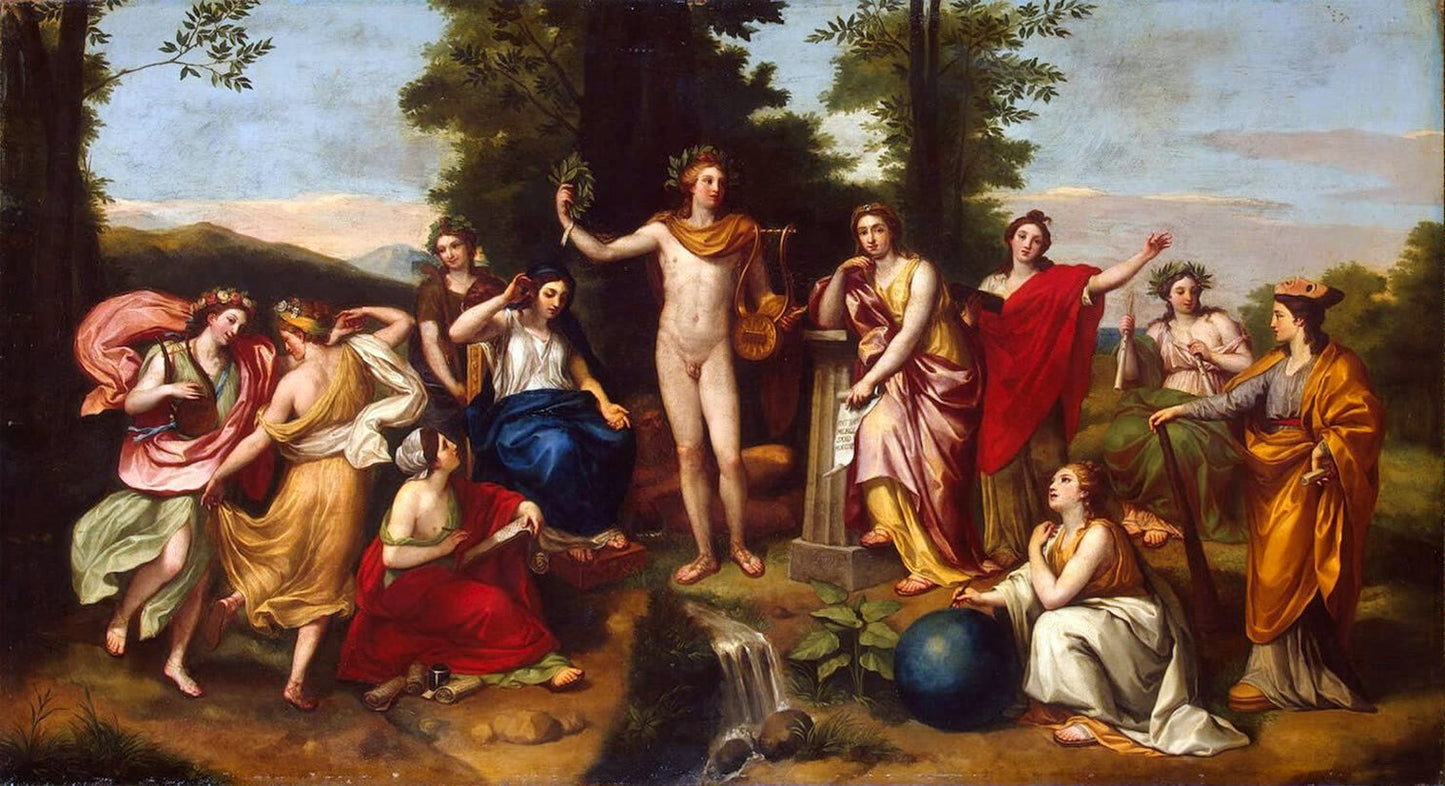 Parnassus (study), vintage artwork by Anton Raphael Mengs, 12x8" (A4) Poster
