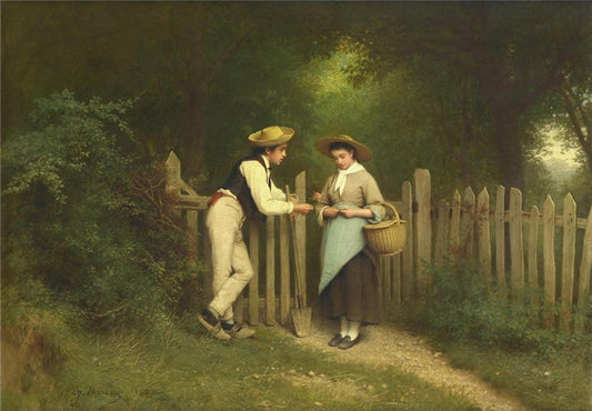 A lover's token, vintage artwork by Charles Moreau, 12x8" (A4) Poster