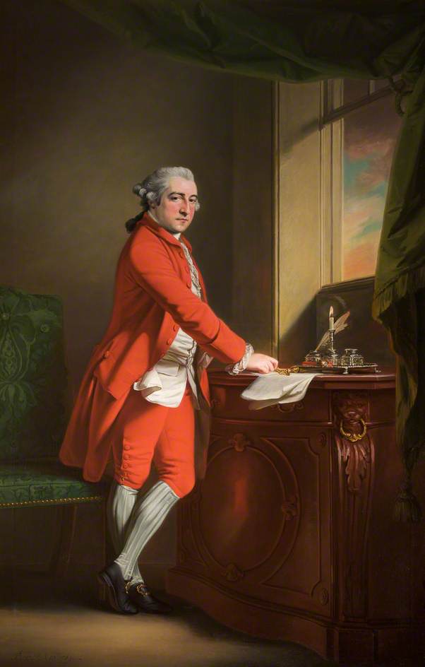 Sir Peter by rne Leicester, vintage artwork by Francis Cotes, R.A., 12x8" (A4) Poster