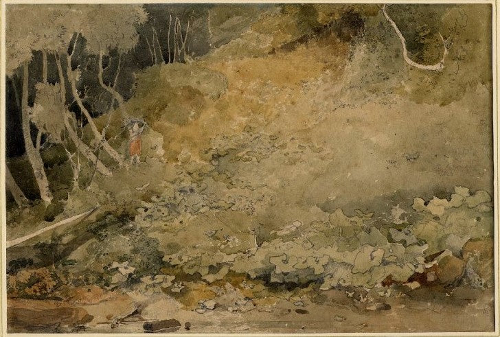 Bank of the Greta, Yorkshire, vintage artwork by John Sell Cotman, 12x8" (A4) Poster