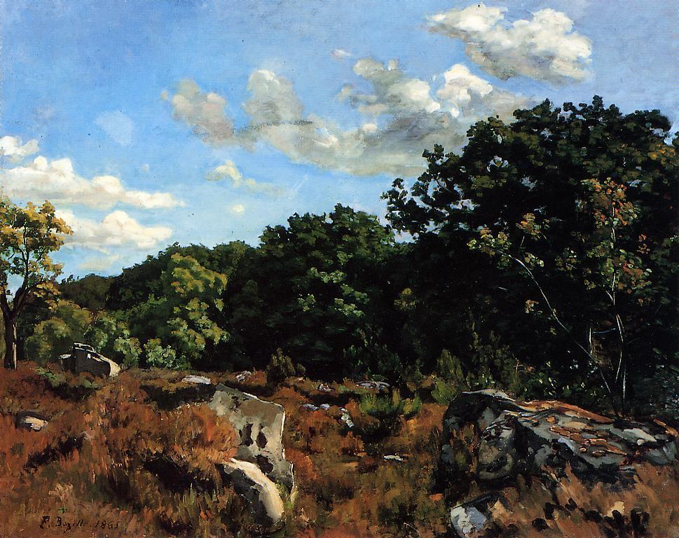 Landscape at Chailly, vintage artwork by Jean Frederic Bazille, 12x8" (A4) Poster