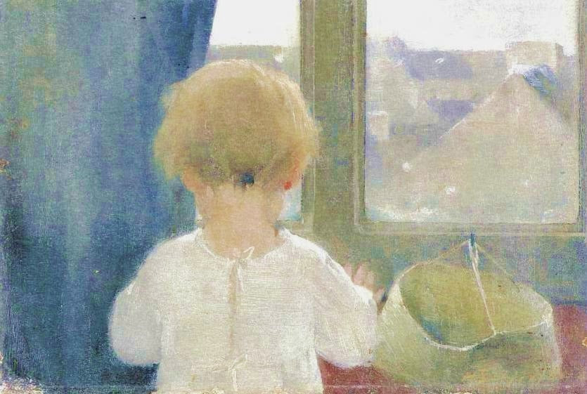 The Neck Of A Little Girl, vintage artwork by Helene Schjerfbeck, 12x8" (A4) Poster