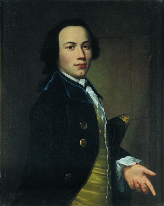 Portrait of Daniel Beat Ludwig Funk, vintage artwork by Emmanuel Jakob Handmann, 12x8" (A4) Poster