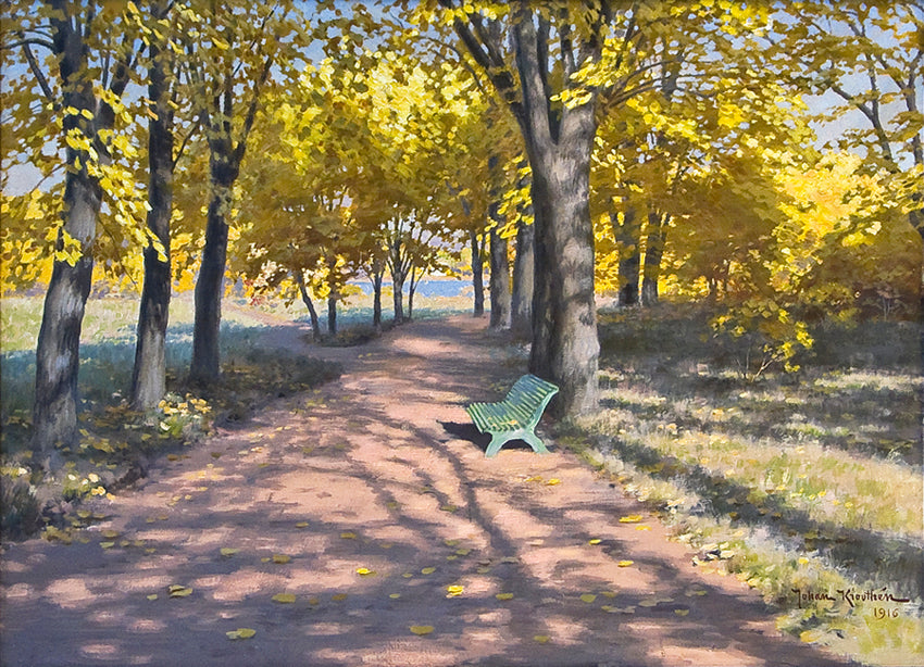 Autumn in Roxen, vintage artwork by Johan Krouthen, 12x8" (A4) Poster