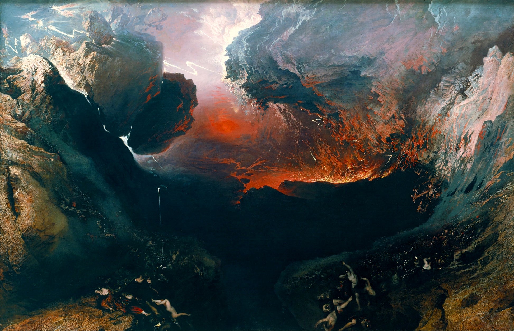 The Great Day of His Wrath, vintage artwork by John Martin, 12x8" (A4) Poster