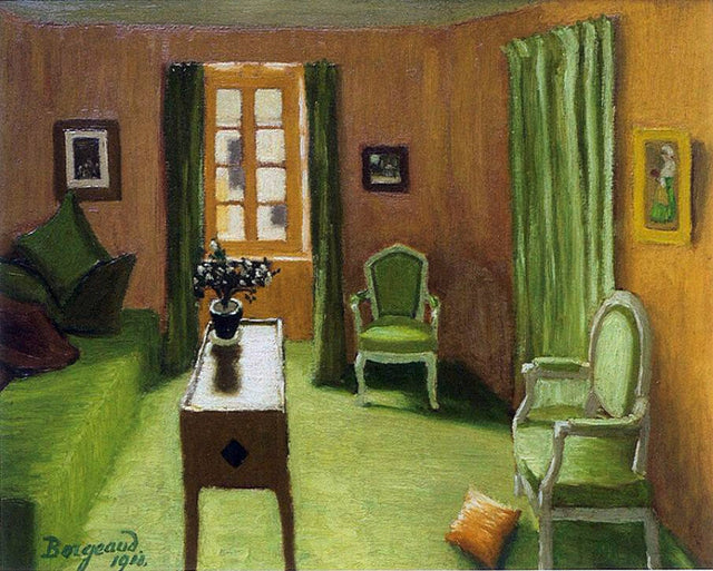 The Green Room, vintage artwork by Marius Borgeaud, 12x8" (A4) Poster