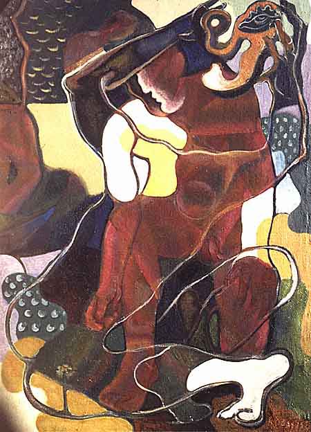 Le martyre de Saint Denis, vintage artwork by Vladimir Baranoff-Rossine, 12x8" (A4) Poster