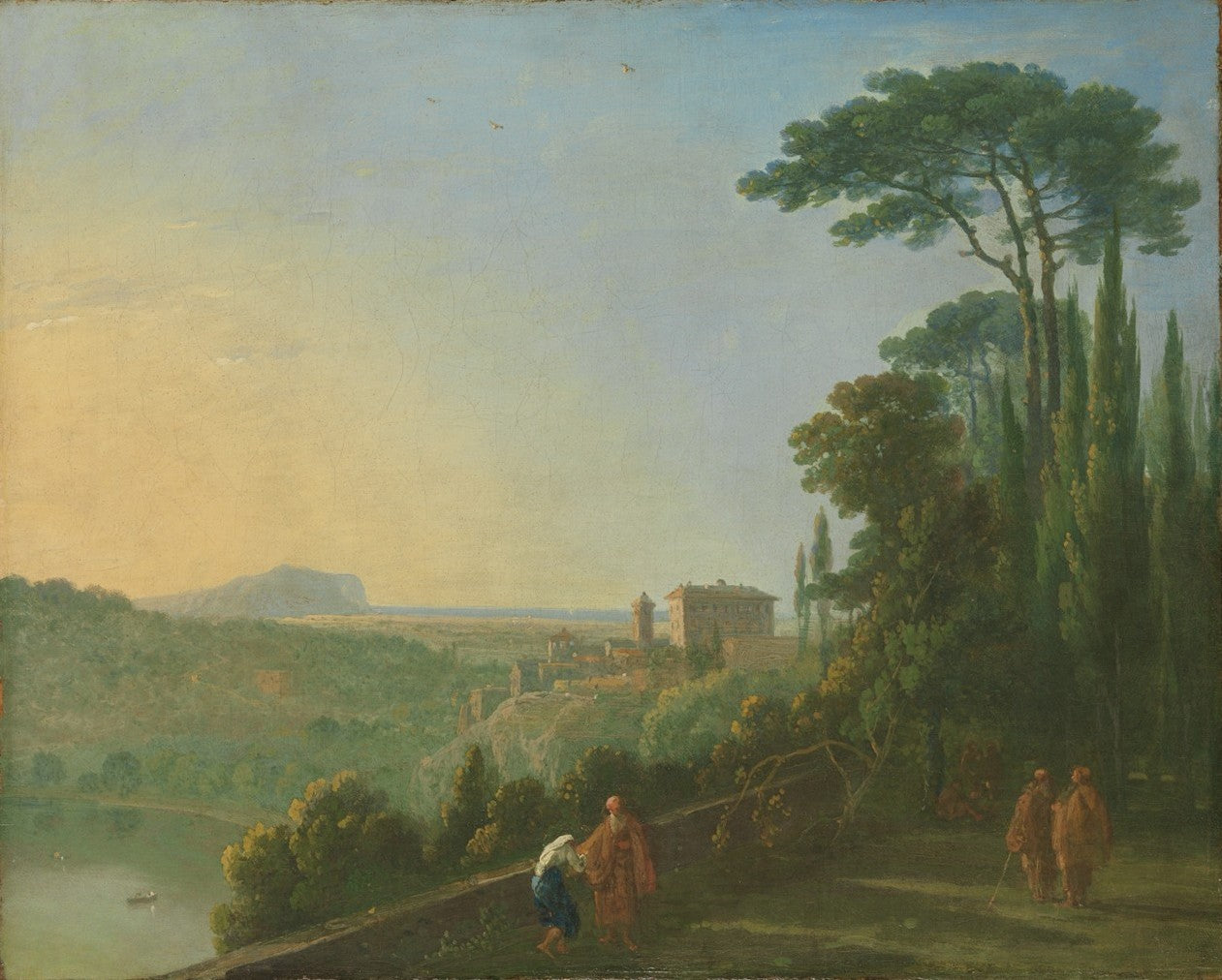 Lake Nemi and Genzano from the Terrace of the Capuchin Monastery, vintage artwork by Richard Wilson, R. A., 12x8" (A4) Poster