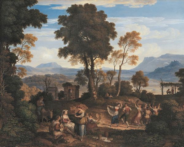 Wine Festival at Olevano, vintage artwork by Joseph Anton Koch, 12x8" (A4) Poster