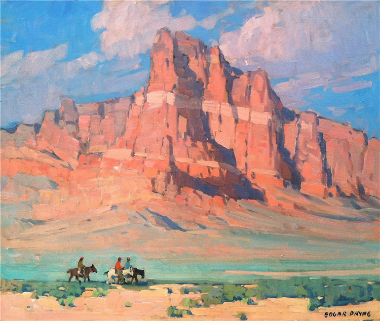 Arizona Mesa, vintage artwork by Edgar Alwyn Payne, 12x8" (A4) Poster