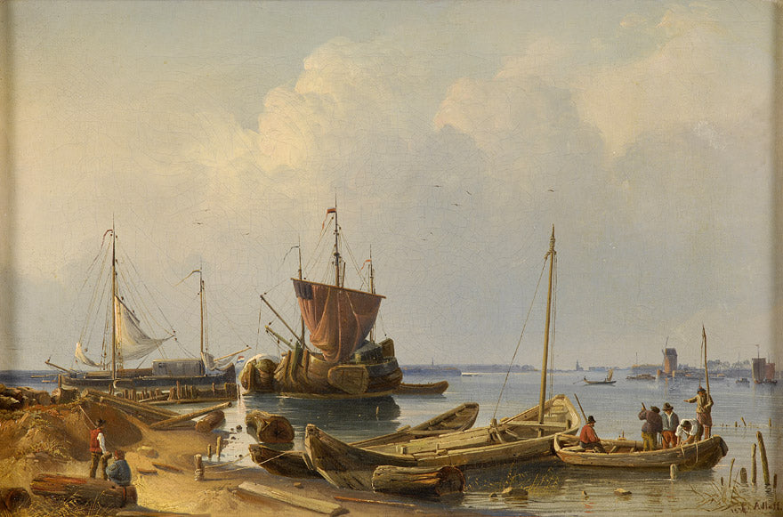 Kleine Reede auf der Schelde, vintage artwork by Karl Adloff, A3 (16x12") Poster Print