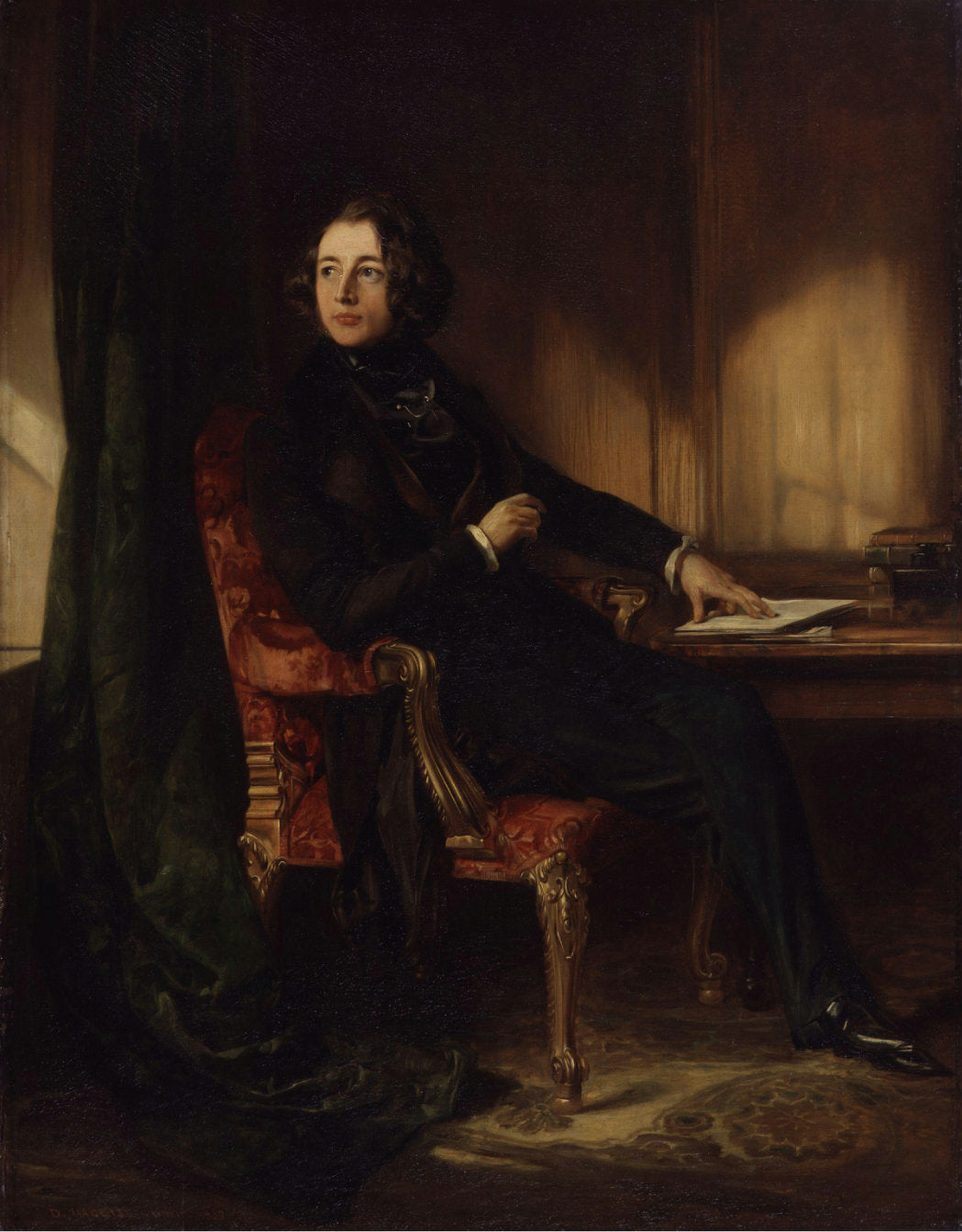 Charles Dickens, vintage artwork by Daniel Maclise, R.A., A3 (16x12") Poster Print