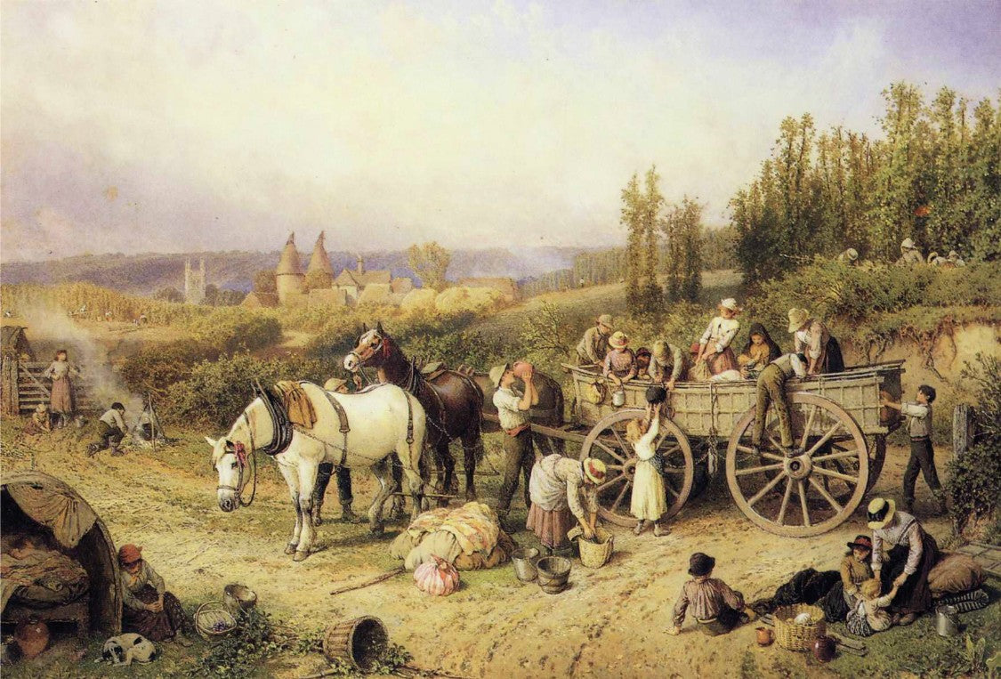 The Farm Cart, vintage artwork by Myles Birket Foster, 12x8" (A4) Poster