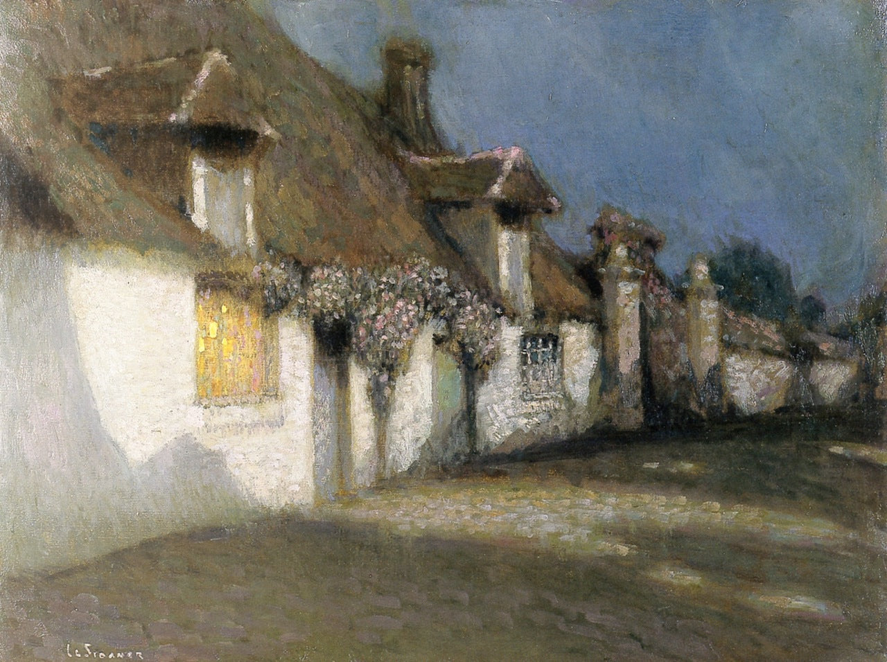 Cottages in the Moonlight by Henri Le Sidaner,A3(16x12")Poster