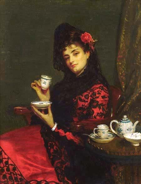 Five O'Clock, vintage artwork by John Bagnold Burgess, 12x8" (A4) Poster