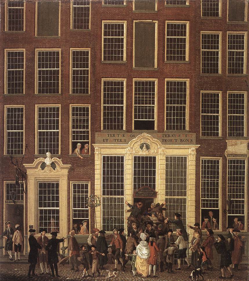 The Lottery Office, vintage artwork by Isaak Ouwater, 12x8" (A4) Poster