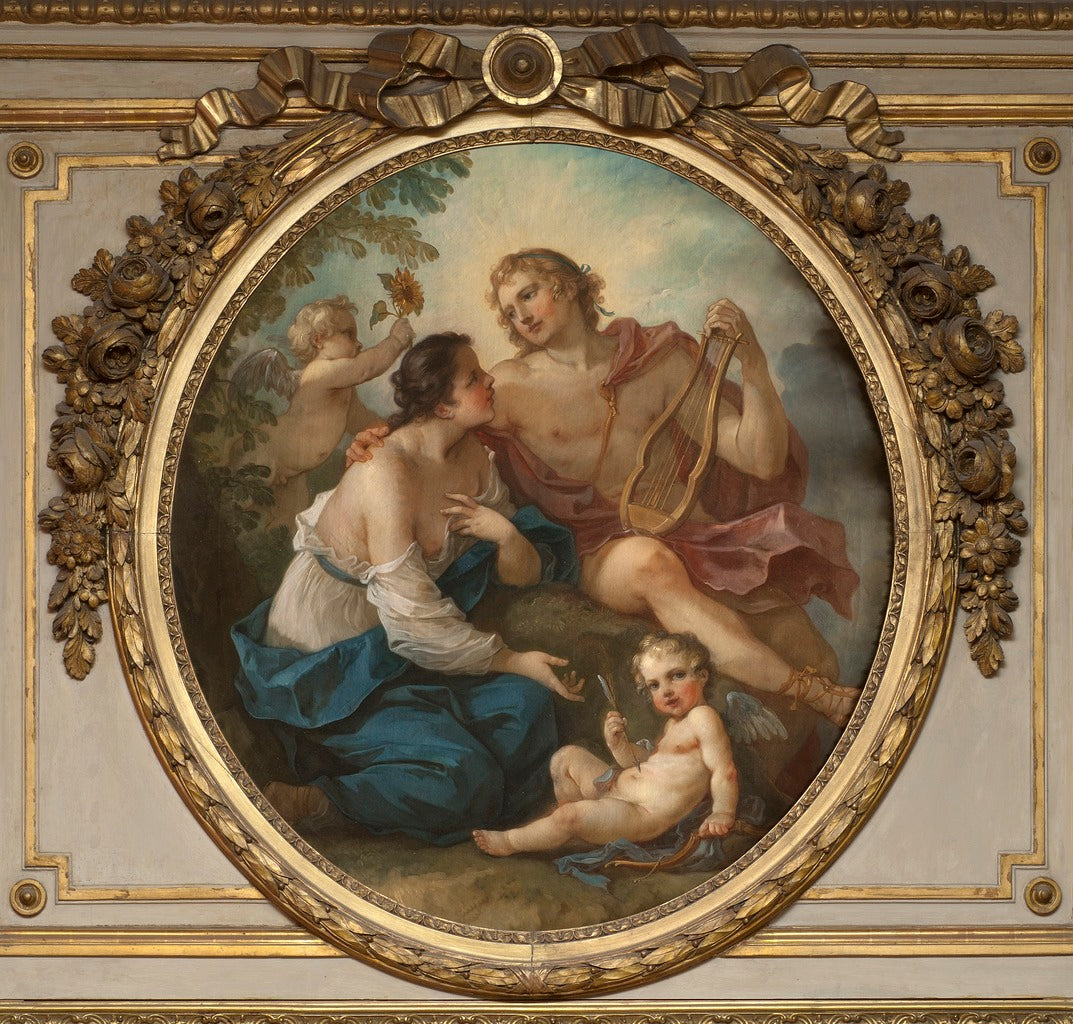 Apollo and Clythia, vintage artwork by Charles-Joseph Natoire, 12x8" (A4) Poster