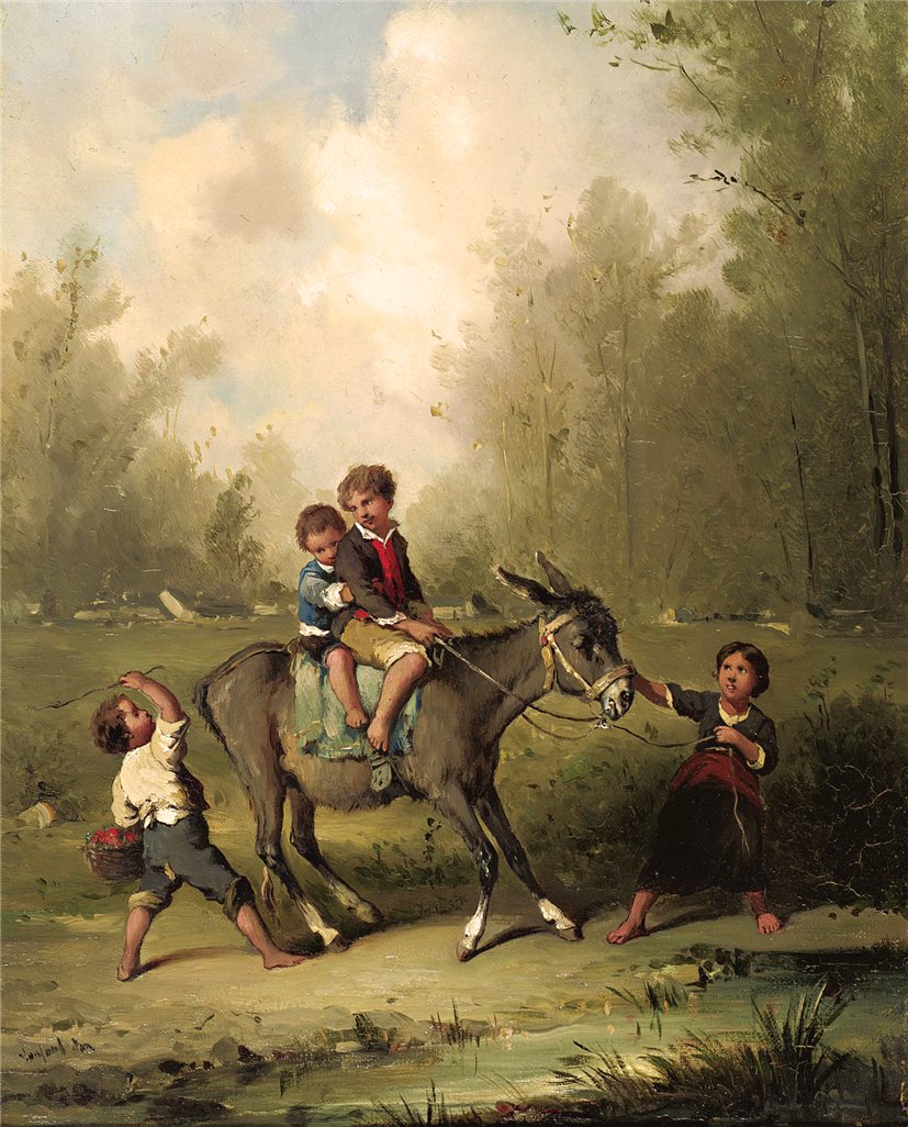 Slight Progress, vintage artwork by Francois-Louis Lanfant de Metz, A3 (16x12") Poster Print