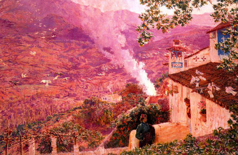 Granada, vintage artwork by Antonio Muñoz Degrain, 12x8" (A4) Poster