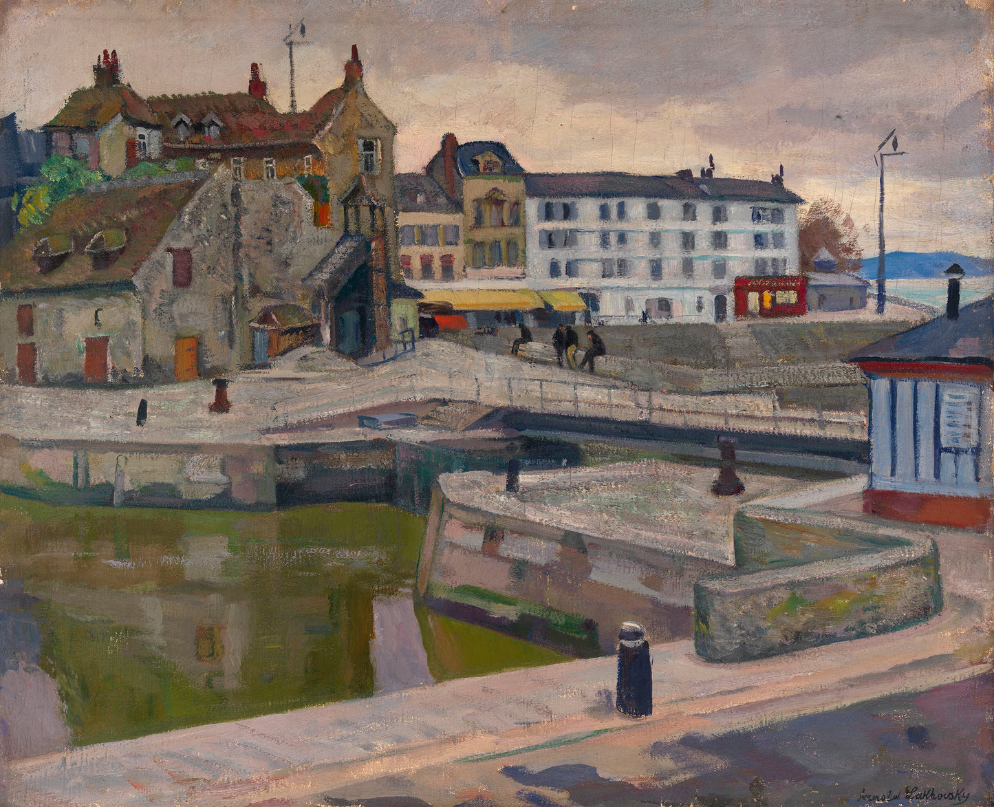 View of a Canal, vintage artwork by Arnold Borisovich Lakhovsky, 12x8" (A4) Poster