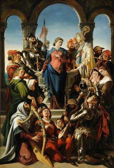 The Spirit of Chivalry, vintage artwork by Daniel Maclise, R.A., A3 (16x12") Poster Print