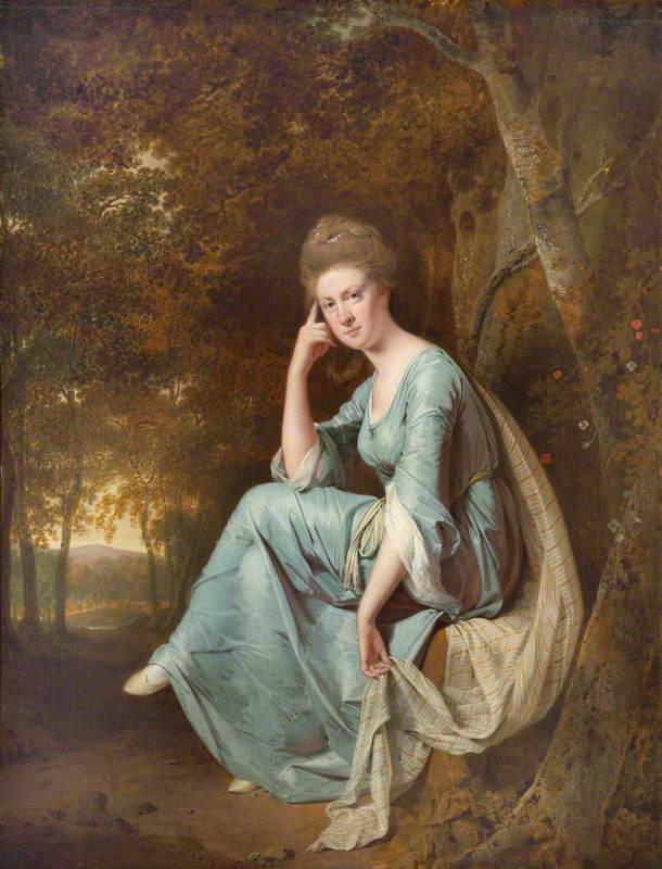 Ellen Goodwin (1740/1-1823), Mrs Henry Case-Morewood, vintage artwork by Joseph Wright of Derby , 12x8" (A4) Poster