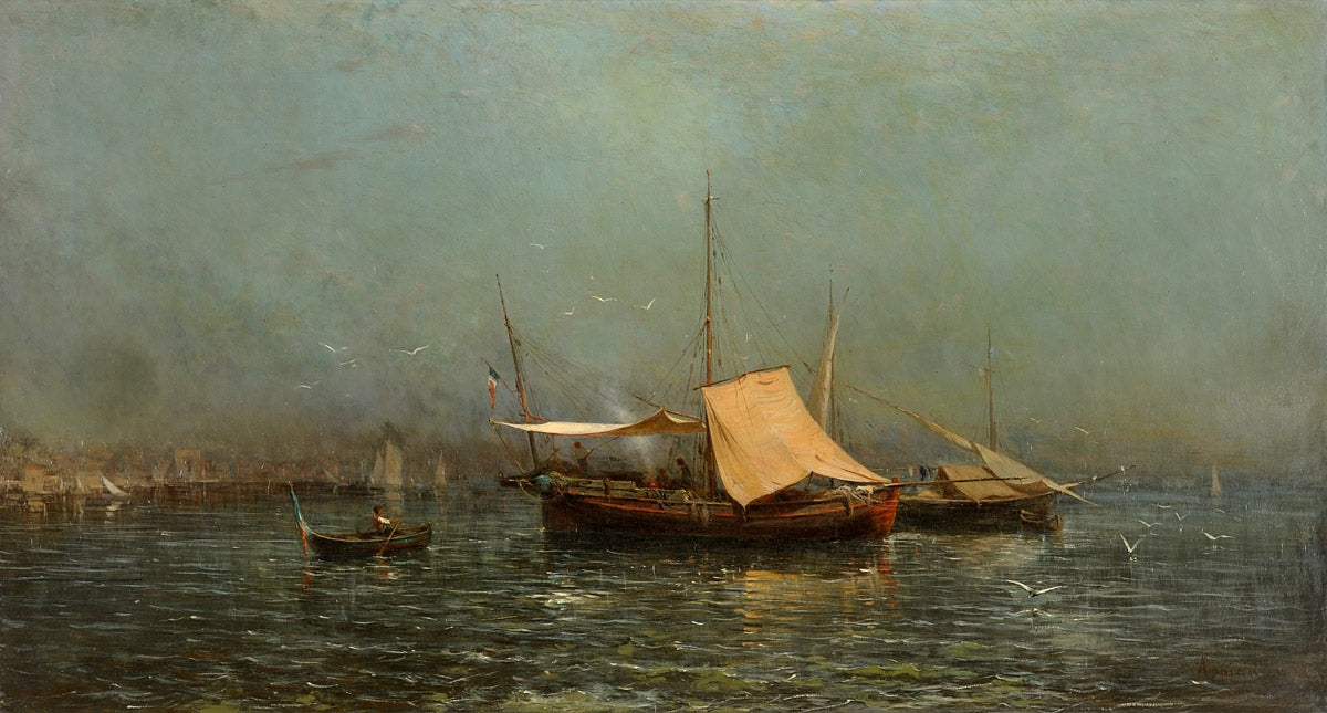 Barques de Cabotage Cote D´Italie, vintage artwork by Jacques Barthelemy Appian, A3 (16x12") Poster Print