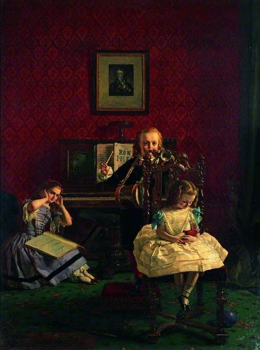 Music Hath Charms, vintage artwork by William Maw Egley, 12x8" (A4) Poster