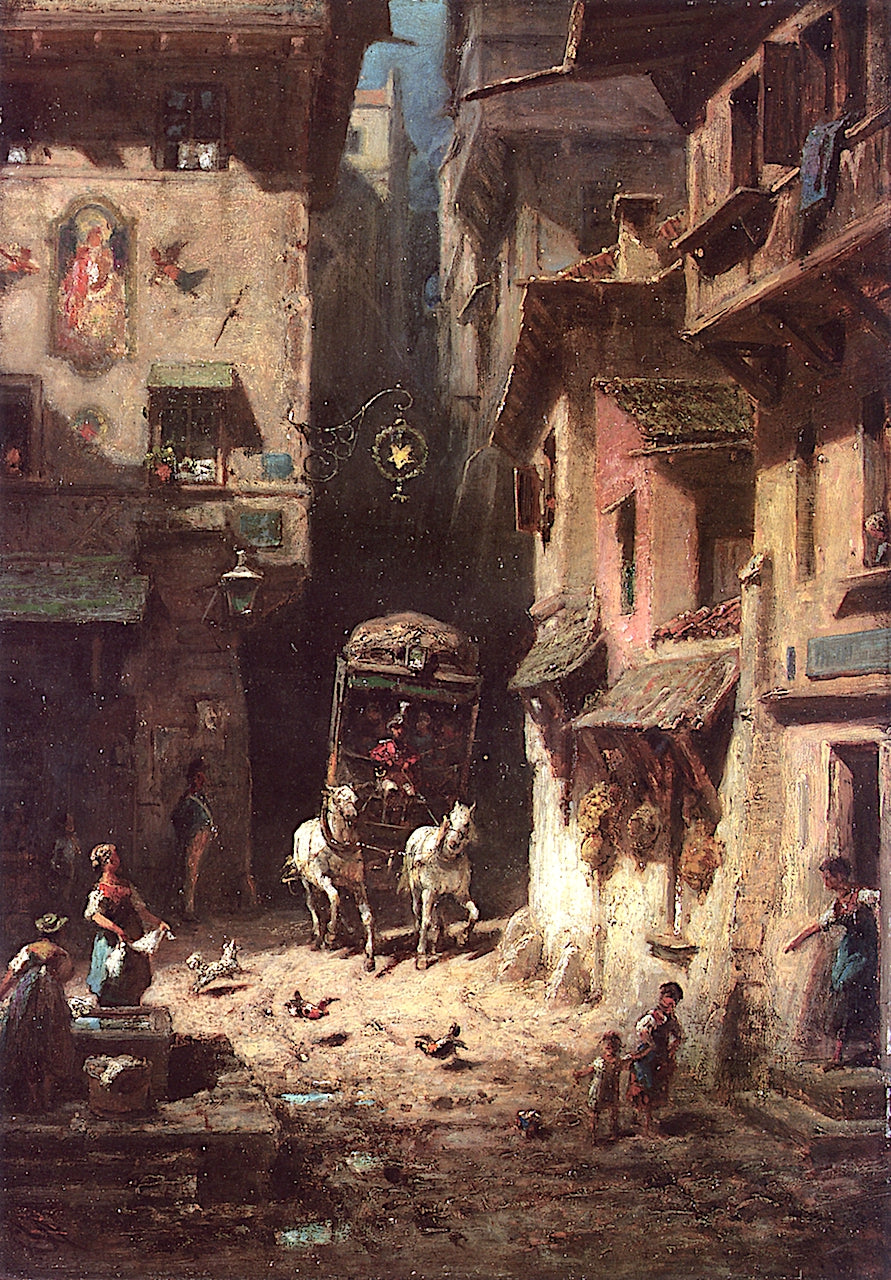 The Post, vintage artwork by Carl Spitzweg, A3 (16x12") Poster Print