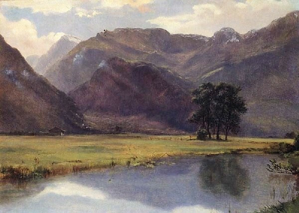 Landschaft im Kanton Uri (Landscape in the Canton of Uri), vintage artwork by Alexandre Calame, A3 (16x12") Poster Print