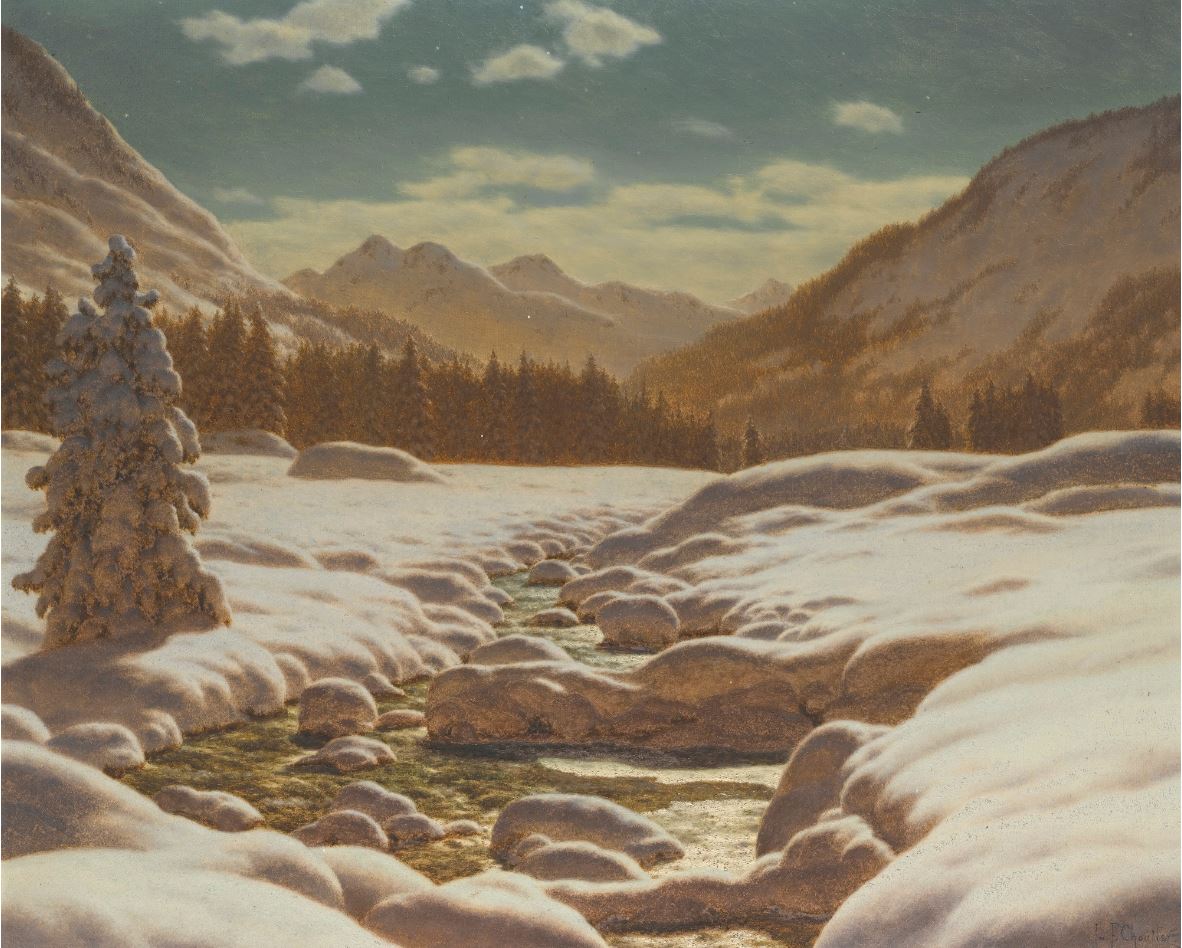 Mountains by Moonlight by Ivan Fedorovich Choultse,16x12(A3) Poster