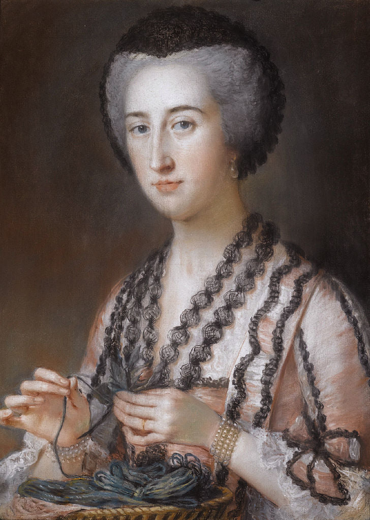 Portrait of Susanna Hoare, vintage artwork by William Hoare, 12x8" (A4) Poster